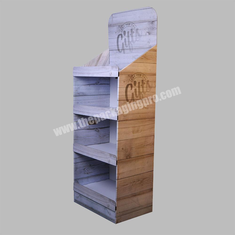 Shopping mall promotional display rack recyclable paper corrugated pop cardboard display stand