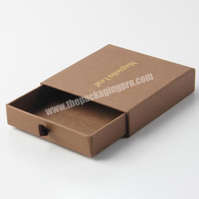 Slide Drawer Kraft Cardboard Paper Jewelry Packaging Box Empty Folding Newly Cardboard Draw Sliding Gift Boxes