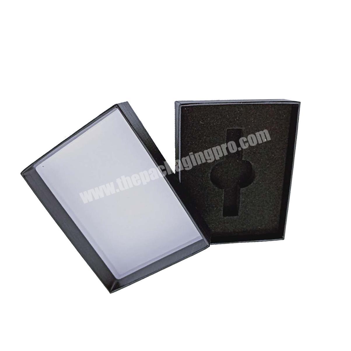 Custom Small black box rigid electronics packaging paper gift for medal