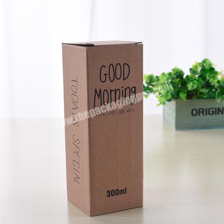 Small e flute brown kraft foldable corrugated cardboard carton paper packaging gift bottle display box custom print manufacturer