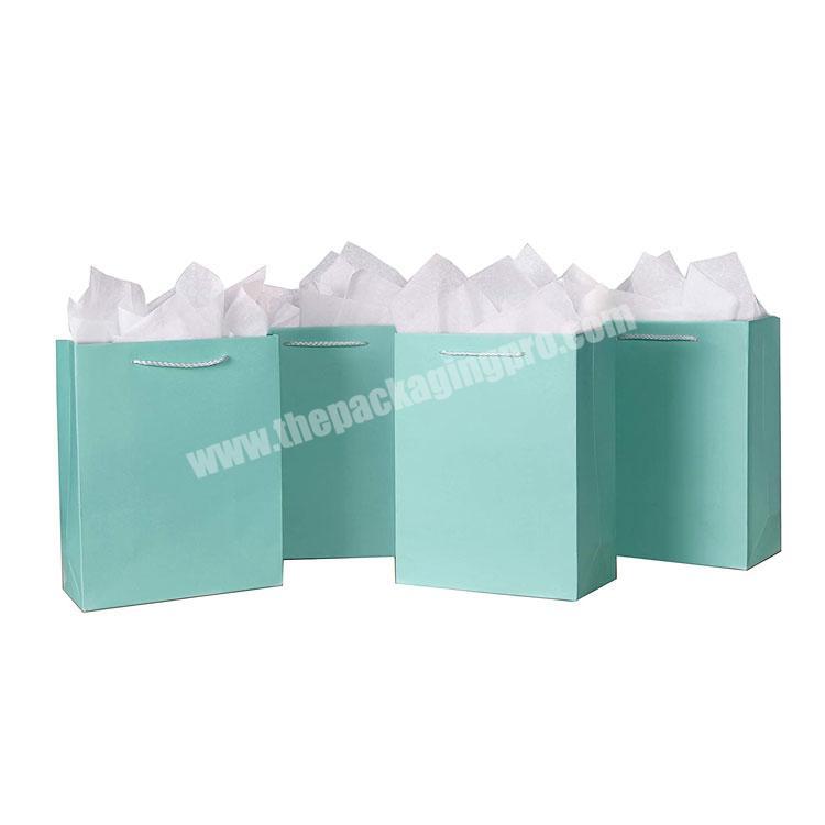 Small fashion simple design Bridesmaid Proposal Blue paper packaging Gift Bags with your own logo