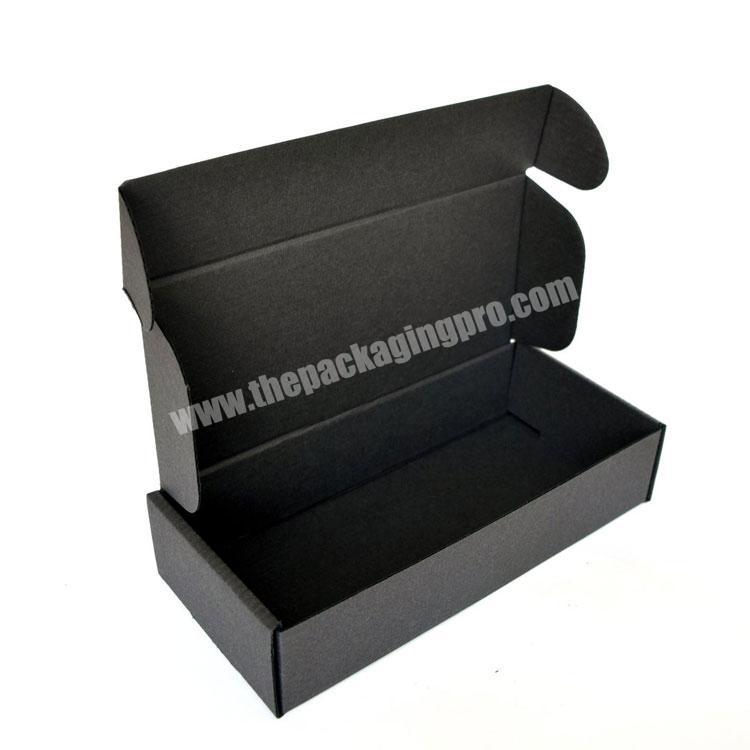 Small matte gift corrugated Cardboard packing shipping Jewelry Black packaging boxes in bulk