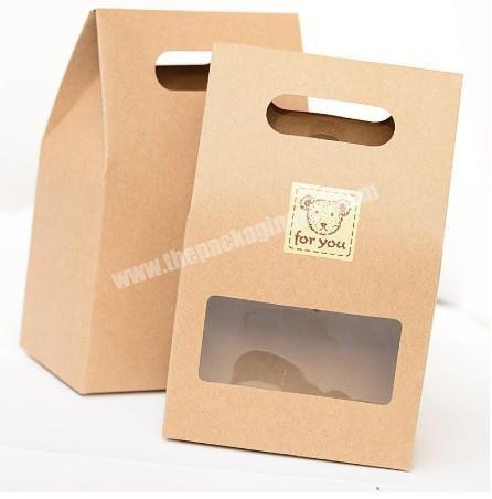 Snacks packaging kraft paper bags,food packaging bag with window,cookies custom gift bag