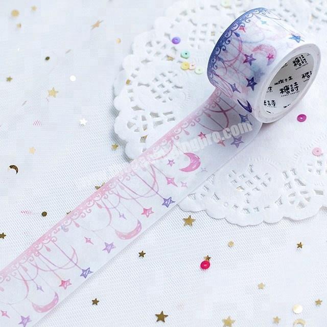 Star moon lace custom printed washi tape paper