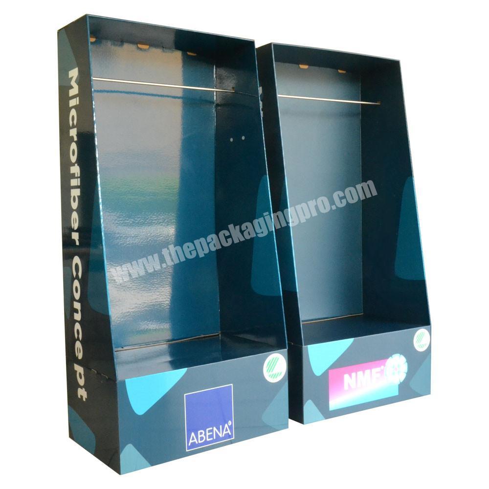 Store boutique clothing stand up display racks black corrugated paper clothing display stand accept custom