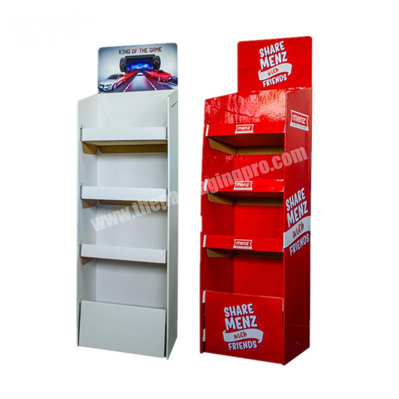 Supermarket Display Stands For Potato Chips Custom Retail Cardboard Floor Shelf Pop