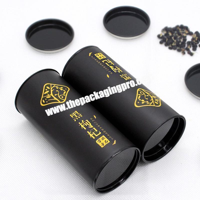 China Supplier Black Colorful Design Custom Design Paper Tube Packaging for Coffee / Black Tea with Lid