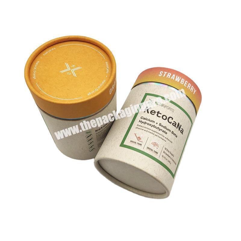 Eco Friendly Custom Printed Round Cardboard Food Grade Kraft Paper Tube For Loose Powder Container Packaging Box