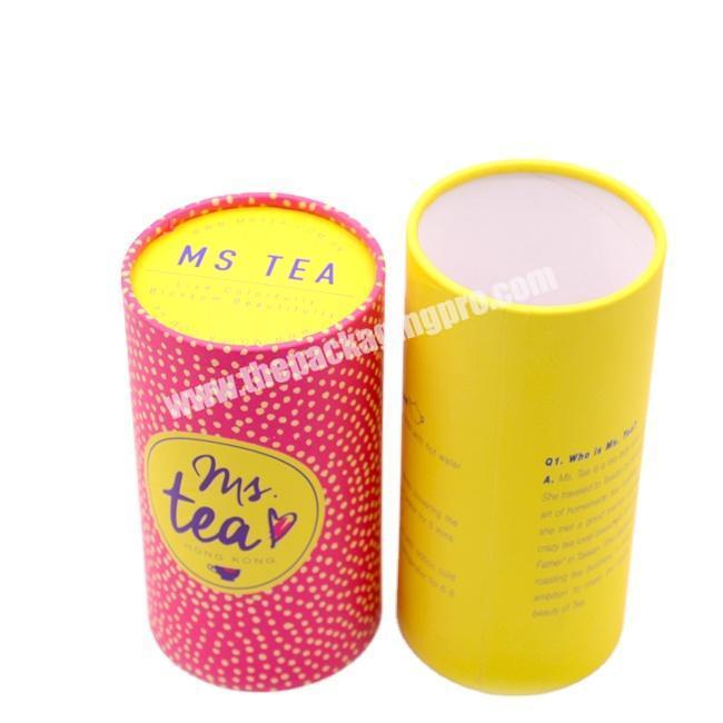 Custom food grade paper tube candy paper tube wedding round candy box with aluminum foil paper cylinder packaging tube
