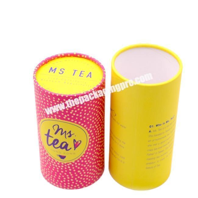 Recyclable Coffee / Tea Paper Tube Packaging Art Cardboard Cylinder Round Box for Food Packaging