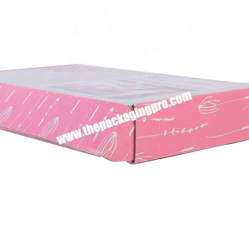 hot selling pink color eyelashes paper packaging box with window