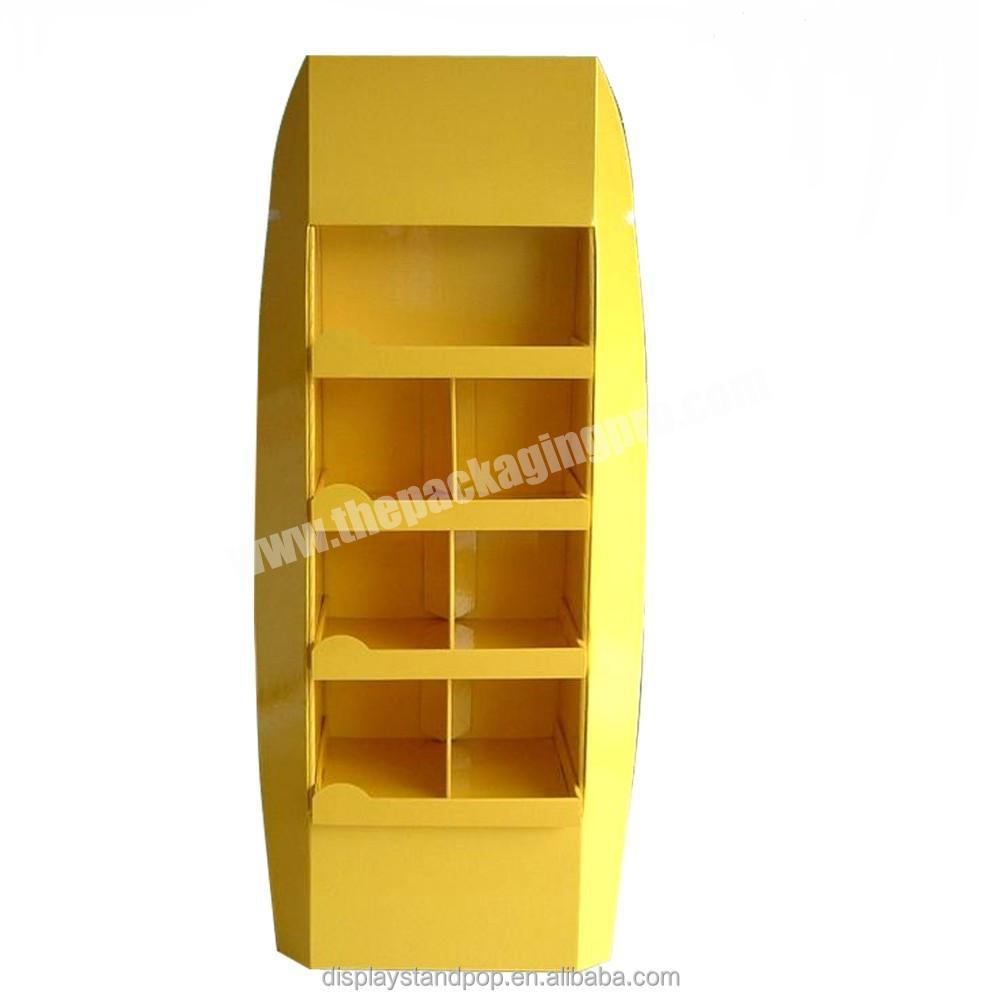 Waterproof corrugated cardboard corflute showing stand for new books / supermarket food snacks promotion display stand pop