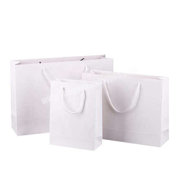 White cardboard paper gift bag plain