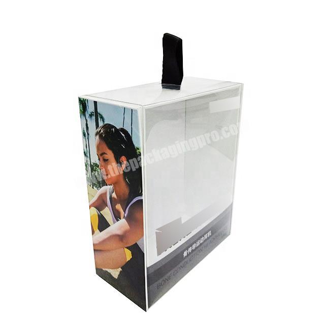 White color headset retailing headphone rigid bespoke cardboard clear pvc window display paper box for electronic projects