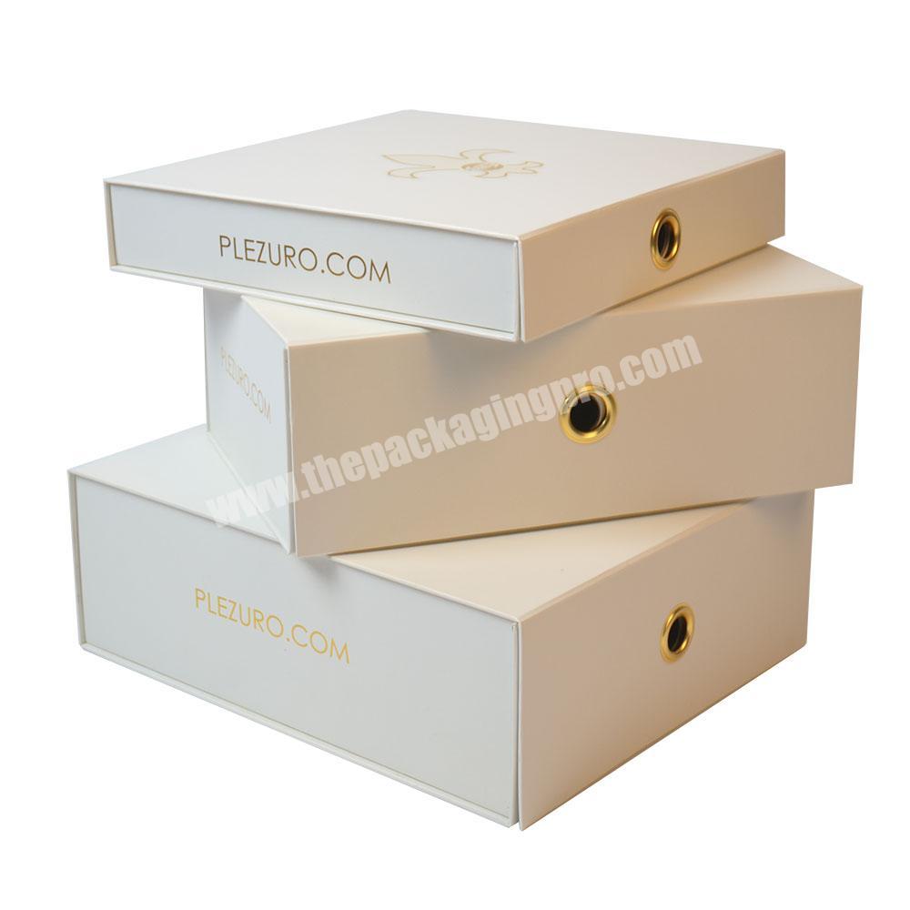 White hot sale  folding cardboard packaging box with magnetic lid customer logo gift box luxury
