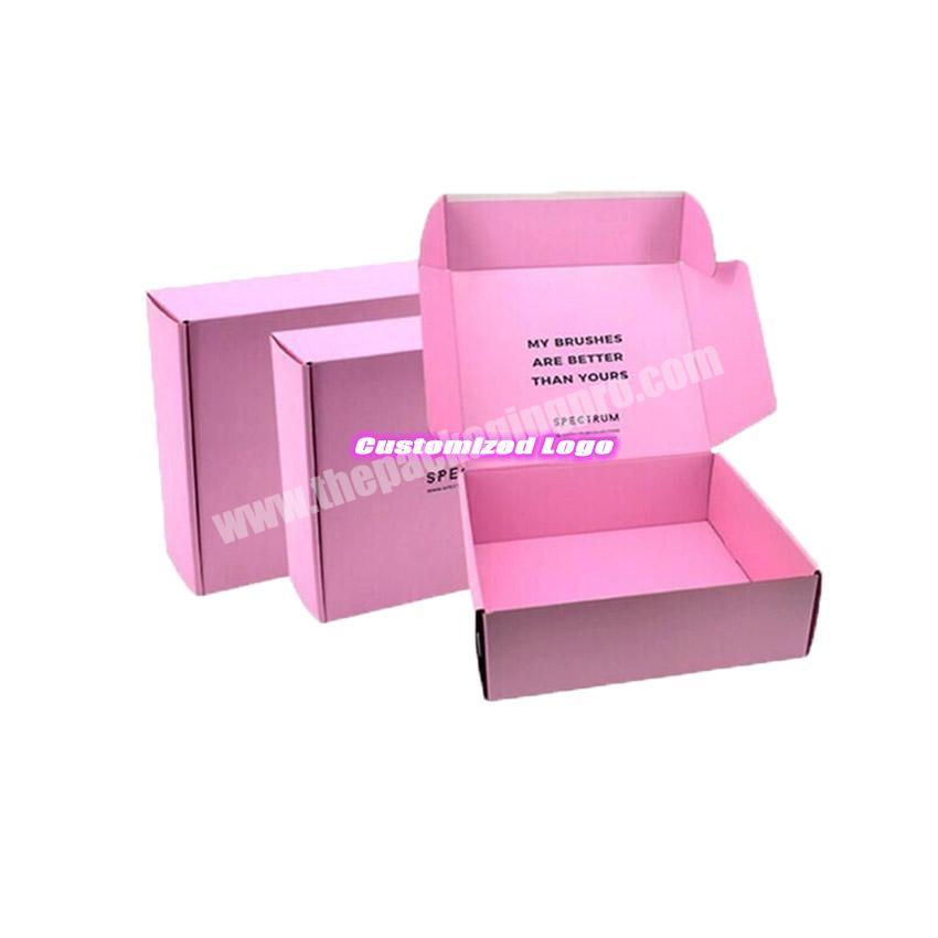 Wholesale Cajas Branded Packaging Cardboard Clothes Mailing Cosmetic Small Pink Shipping Corrugated Custom Logo Mailer Box