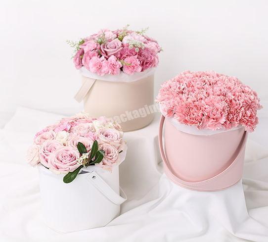 Wholesale Cardboard Cylinder Rose Gift Packaging Pink Paper Tube Luxury Round Flower Box With Custom Logo