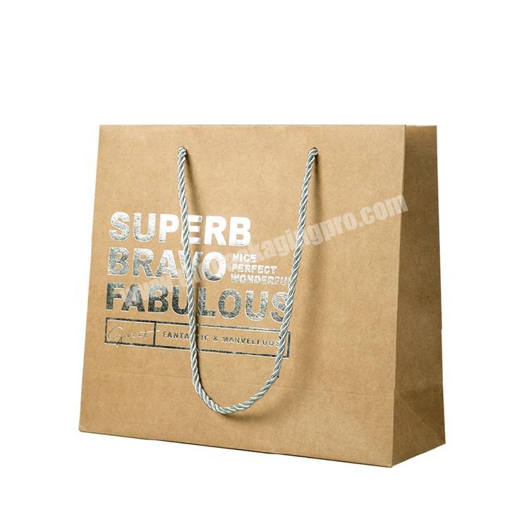 Wholesale Custom Brown Kraft Gift Craft Shopping Paper Bag With Logo Print