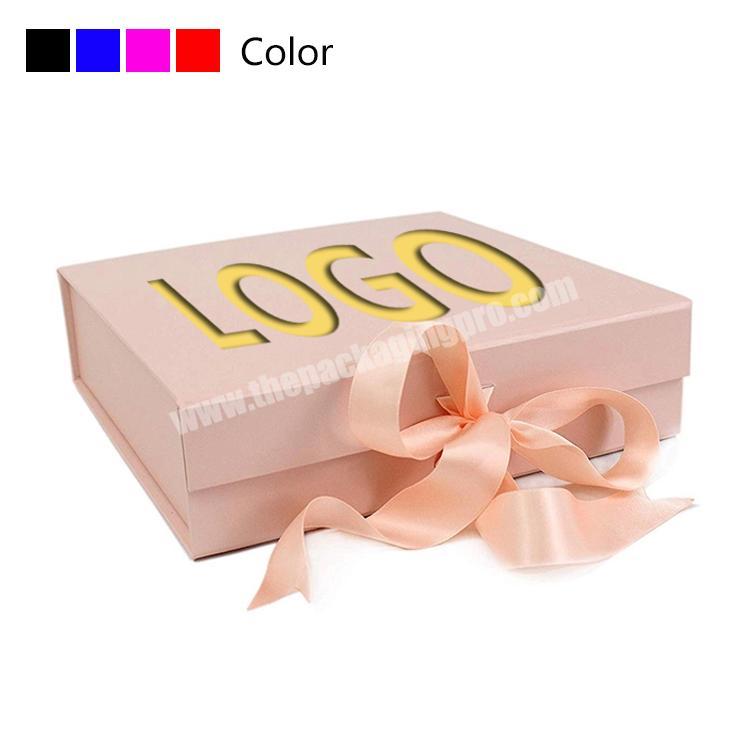 Wholesale Custom Foldable Packaging Magnetic Ribbon Gift Memory Box With Ribbon