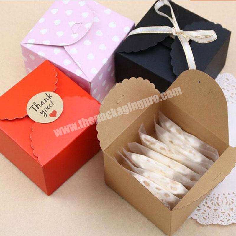 Wholesale Custom Kraft Paper Cookie Container Small Wedding Gift Packaging Paper Candy Box
