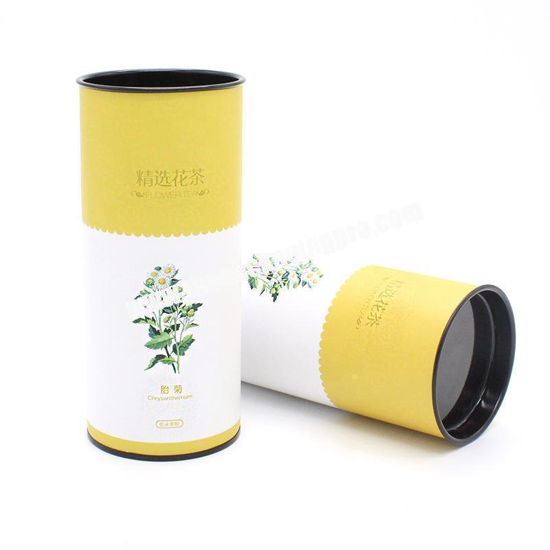 Stand up pouches with zipper for tea / coffee paper tube with metal lid packaging paper cylinder container food grade tubes box
