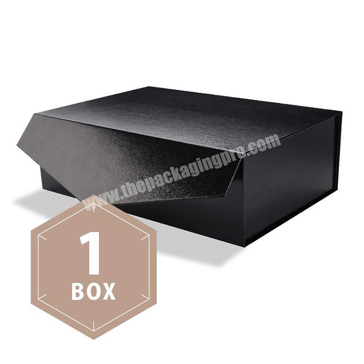 Wholesale  Custom New Products Luxury Private Magnetic Folding Large Boxes Black Magnetic Gift Box