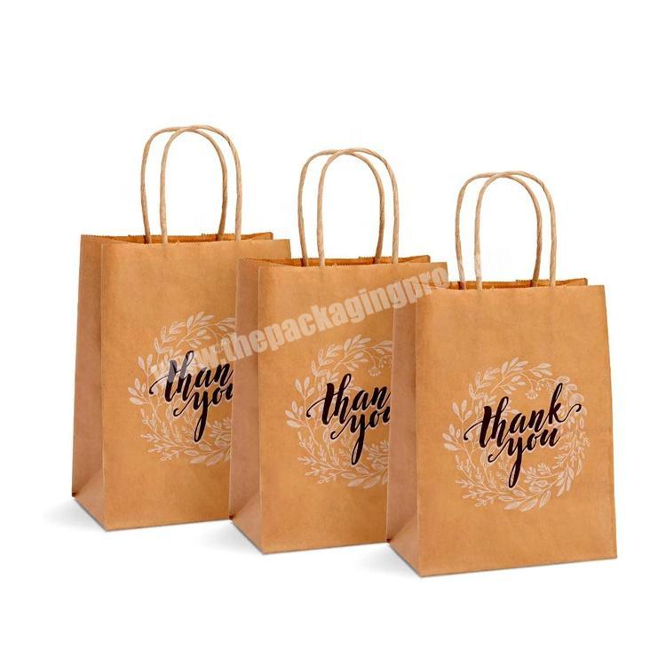 Wholesale High quality take away restaurant thank you packaging handle paper bag