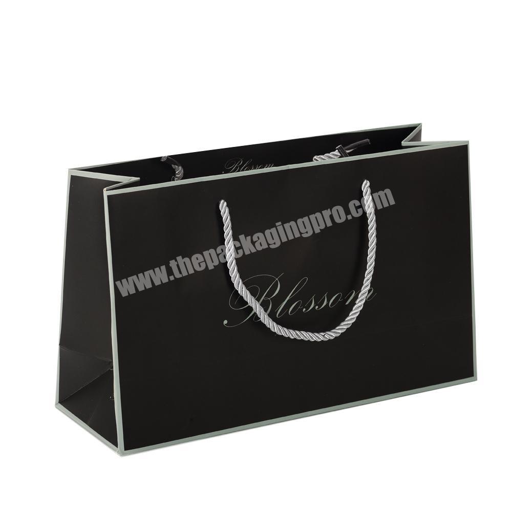 Wholesale Luxury Black Custom Logo Clothing Shopping Gift Packaging Paper Bag