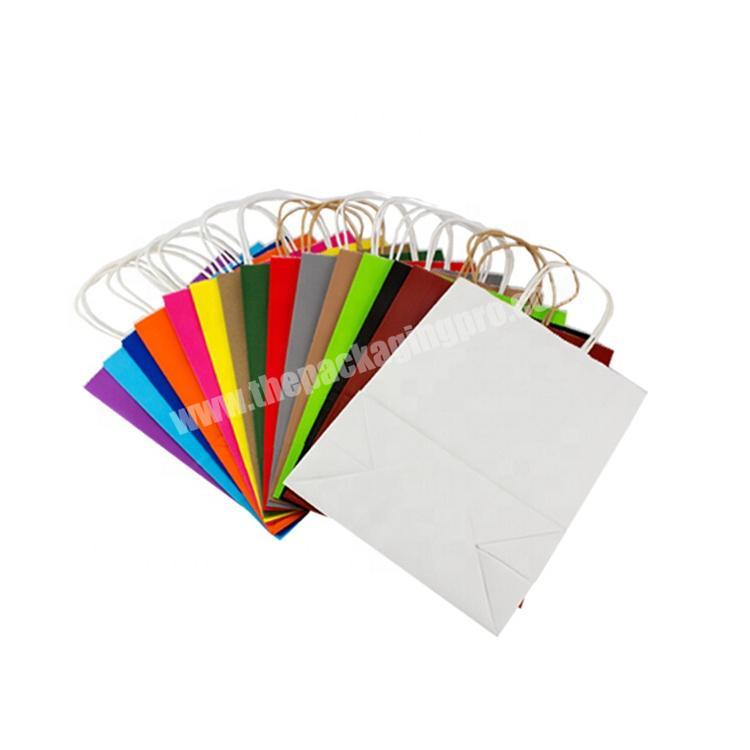 Wholesale Recycled Custom Color Printed Shopping Kraft Paper Bag With Paper Twisted Handles