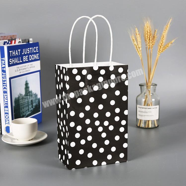 Wholesale Recycled Custom Logo UV Printed Black Luxury Shopping Gift Paper Bag