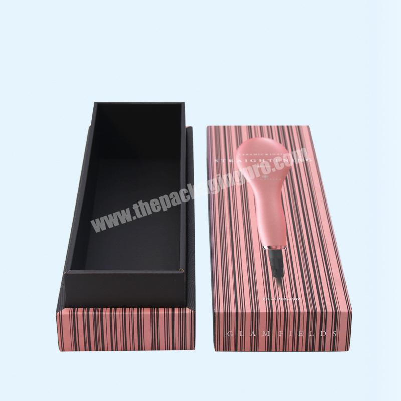 Wholesale Rigid Cardboard Hair Boxes Weave Packaging Hair Curler Packing Box with Custom Logo and Foam insert