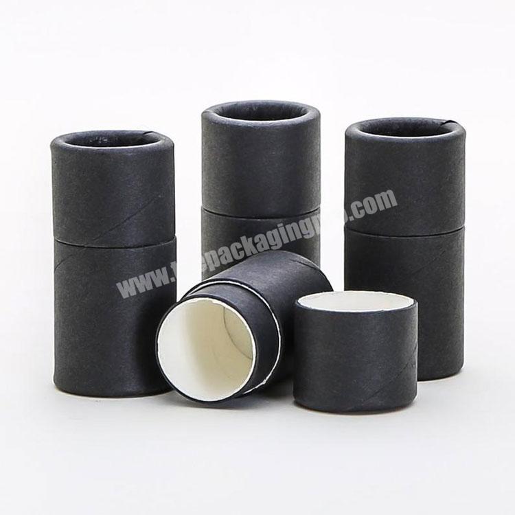 Wholesale biodegradable custom printing kraft black round lip balm paper tube packaging