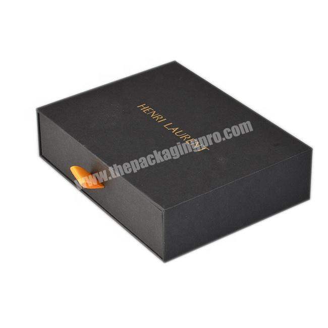 Wholesale black custom logo printed luxury rigid drawer sliding small gift boxes for jewelry