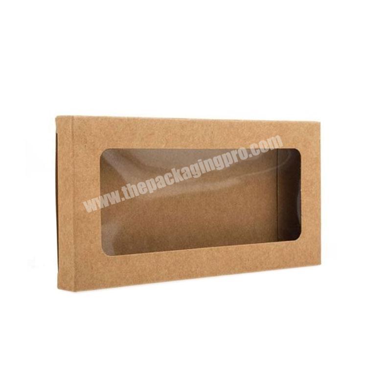 Wholesale craft rectangle shape cupcake kraft paper box biodegradable with pvc window