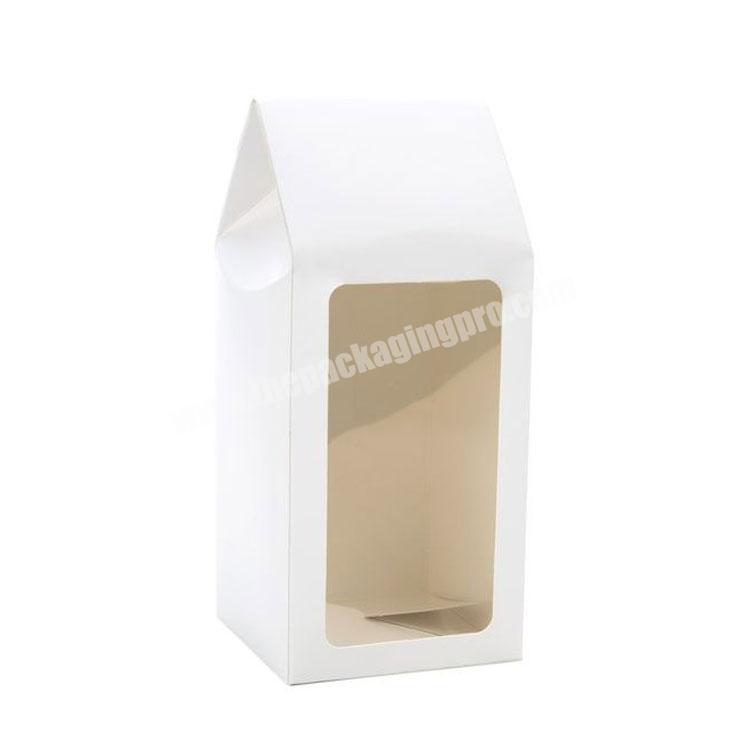 Wholesale custom craft White paper cardboard gift Tapered Tote packaging Box with Window