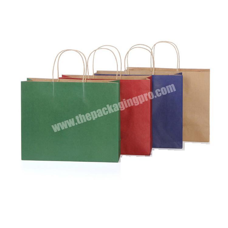 Wholesale custom different color certified recycled kraft paper shopping bag