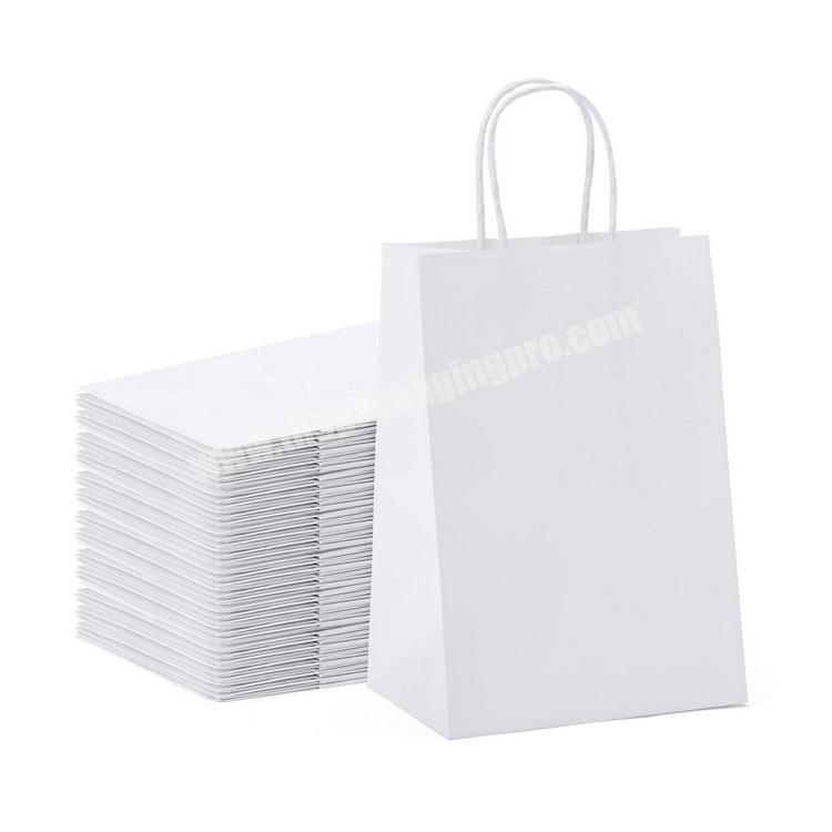 Wholesale custom logo white brown kraft Gift packaging paper carry bags