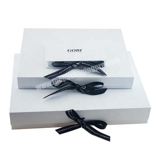 Wholesale custom made magnetic folding gift box packaging white gift boxes with ribbon