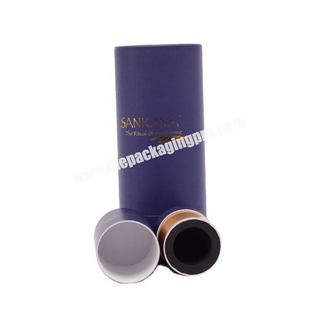 Cylinder packaging box paper tube essential oil packing black round cardboard box custom printed paper tube