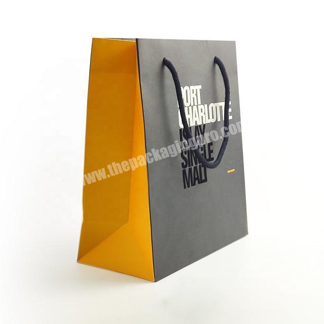 Wholesale custom printed luxury wallet packaging paper bag with handle
