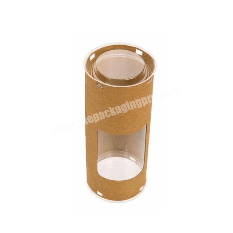 Wholesale custom printed recycled round paper tube packaging boxes with window