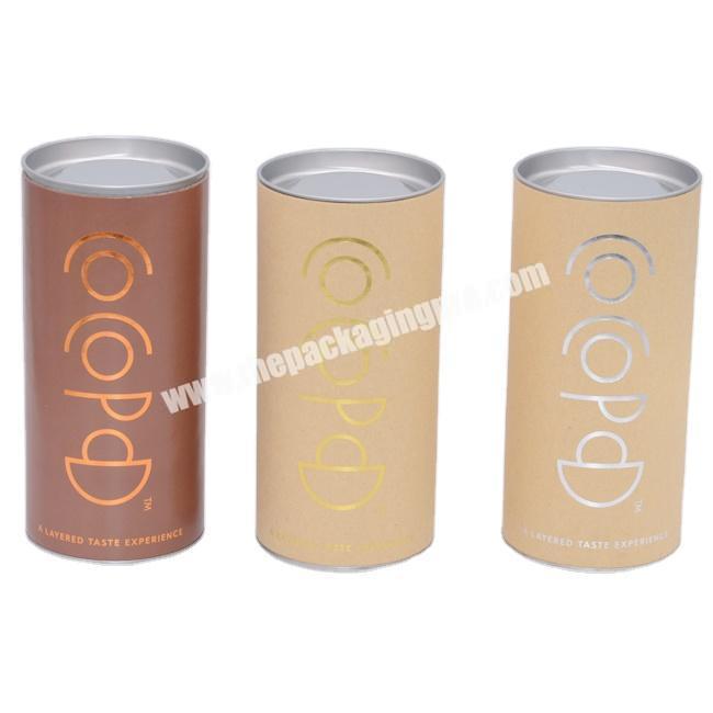 Wholesale custom whiskey paper tube packaging paper tube with metal lid for wine paper tube paper tube for bottles