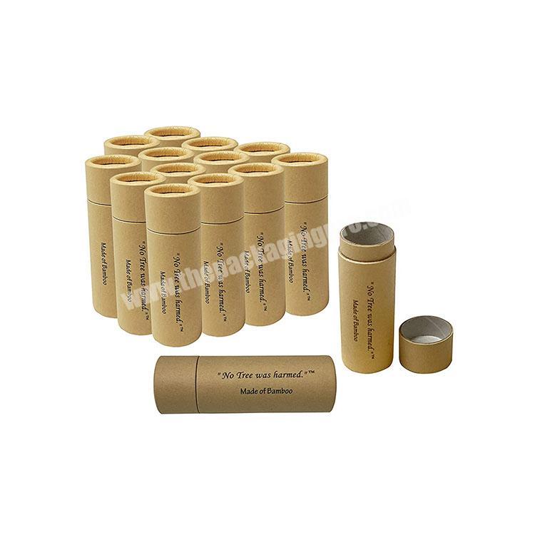 Wholesale sustainable packaging kraft round lip balm paper tubes cosmetic containers