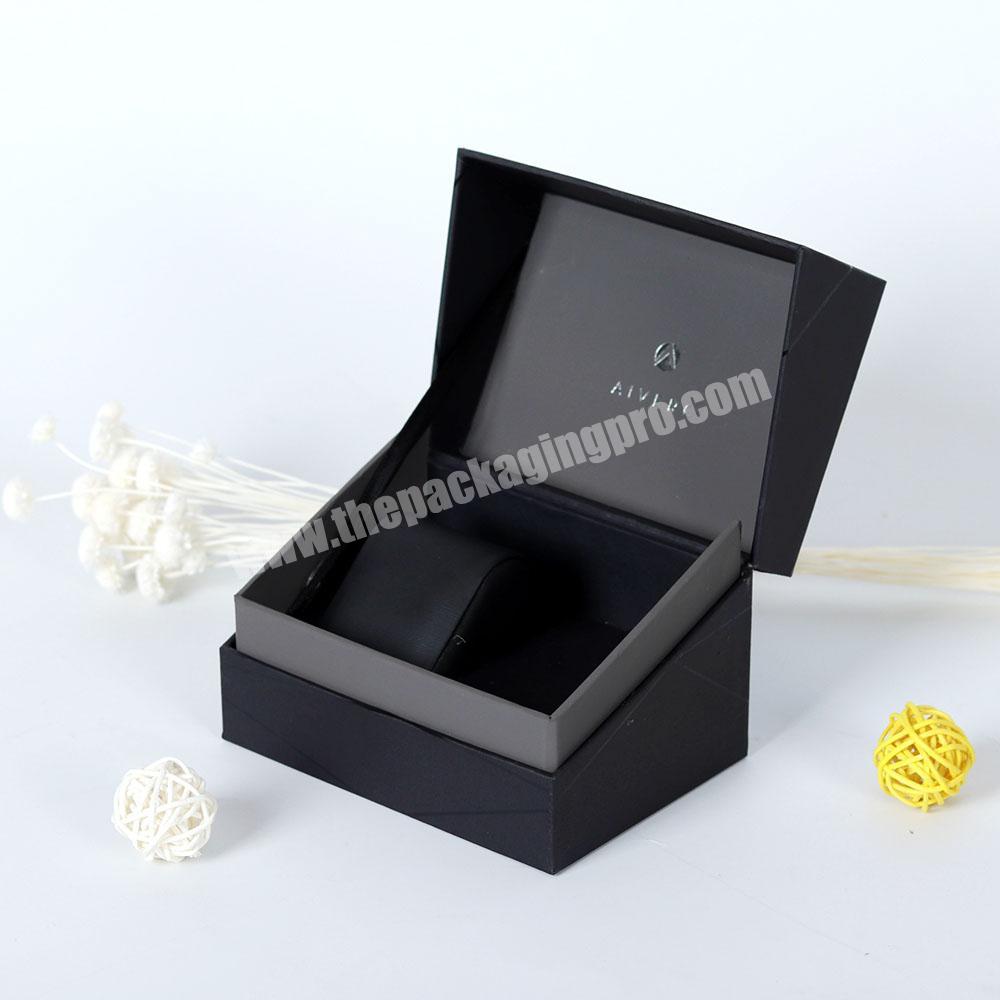Wholesale watch organizer box luxury  black  watch box watch box packaging