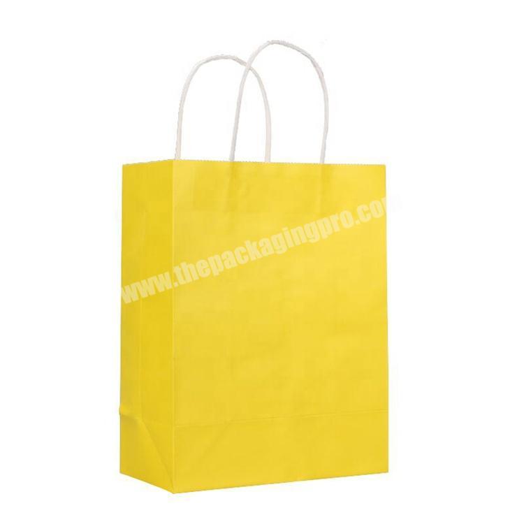 Wholesale yellow gift paper bag for shopping