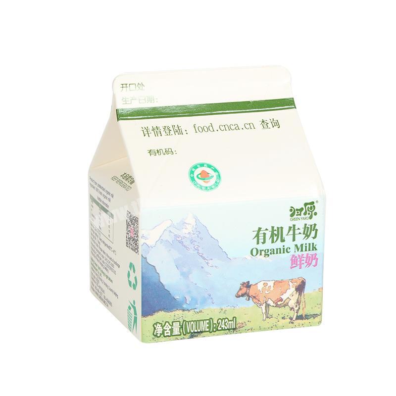 Yongjin 2020 Gable Top Juice Milk Orange Lemon Mango Liquid Packaging Carton Box