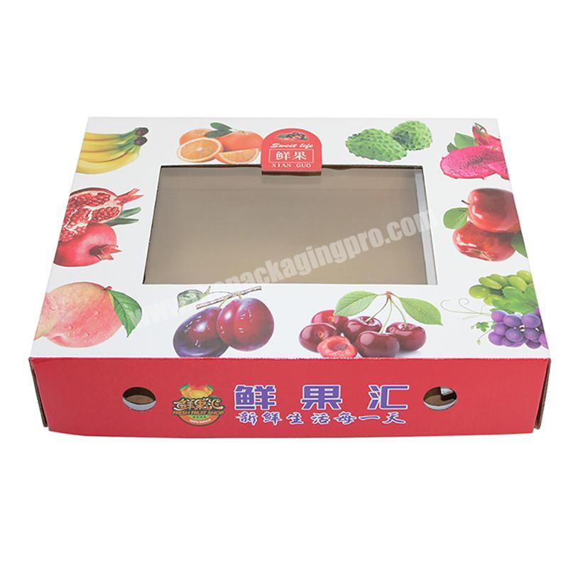 Yongjin 2020 New Style Colorful Pictures Printed Fresh Fruit Packaging Paper Box with rectangle window