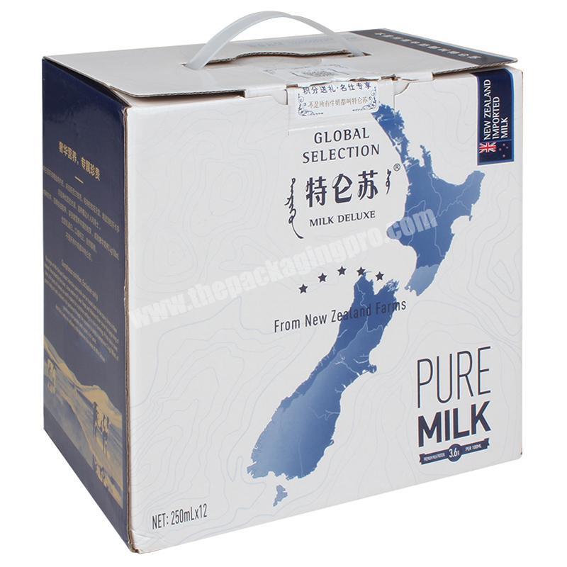 Yongjin China Hot Sale High Quality Food & Beverage Packaging Corrugated Cardboard Milk Packaging Box