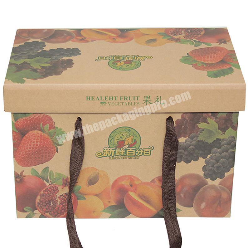 Yongjin China New Design Hot Sale Fresh Fruit Packaging Corrugated Paper Box with Handles