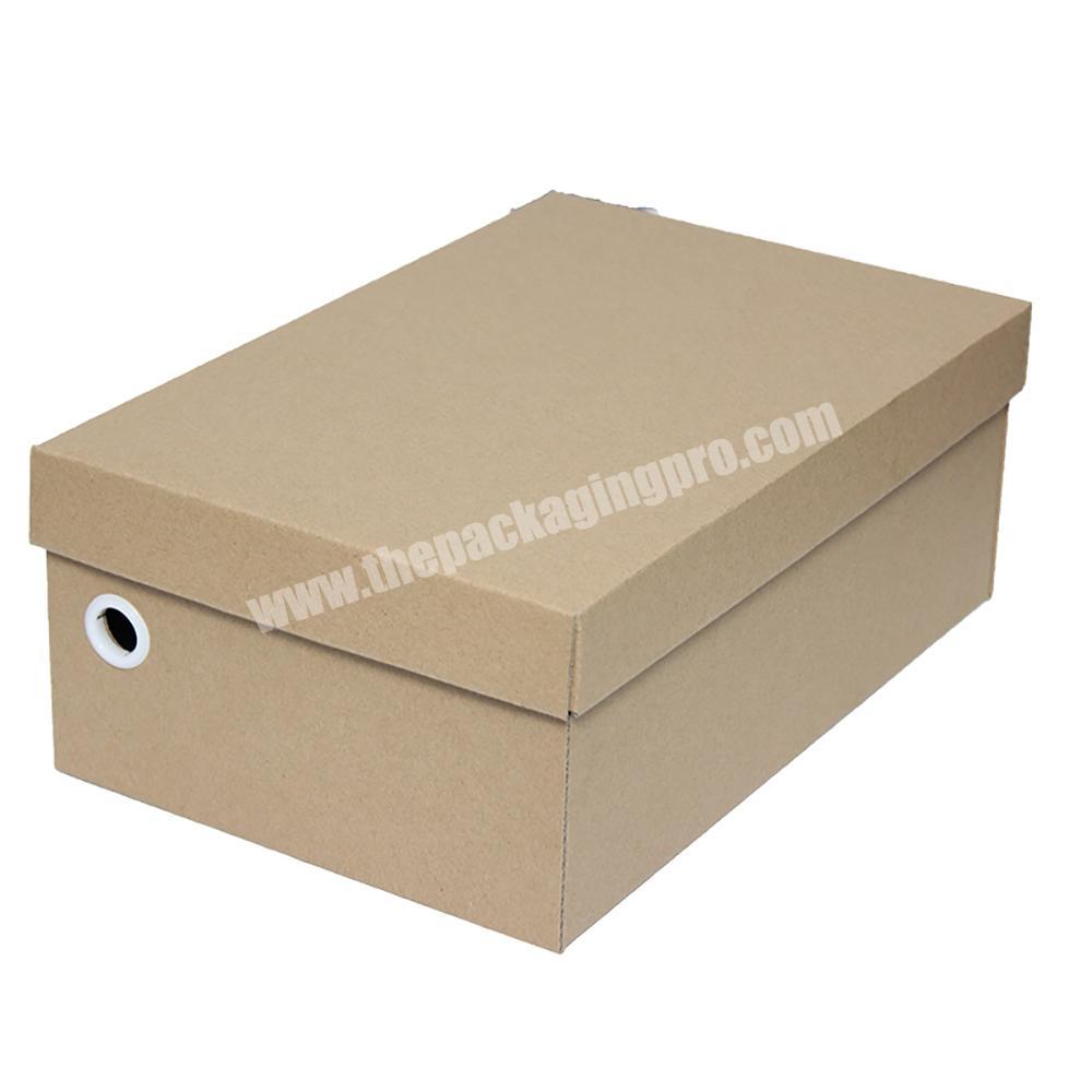 Yongjin Corrugated Cardboard Shoe Packaging Empty Folding Luxury Shoes Packaging Custom Logo Print Rigid Paper Shoe Box